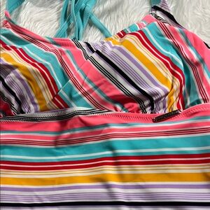 Zero xPosur  Colorful Striped Bikini Top